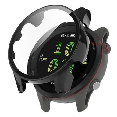Beskyttelsesskall med skjermbeskytter i herdet glass til Garmin Forerunner 255s - Svart