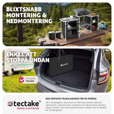 Campingkjøkken 172 × 52 × 104 cm - svart