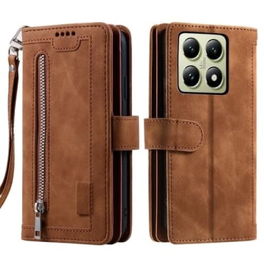 Til Xiaomi 14T Pro-deksel med glidelås og 9 kortspor