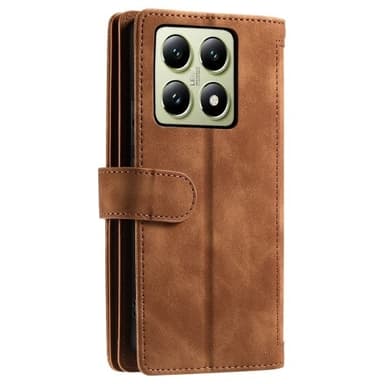 Til Xiaomi 14T Pro-deksel med glidelås og 9 kortspor