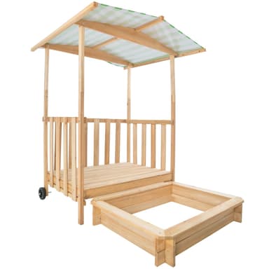 Sandkasse med tak 106x105x137cm - grønn