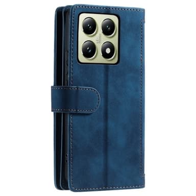 Til Xiaomi 14T Pro-deksel med glidelås og 9 kortspor