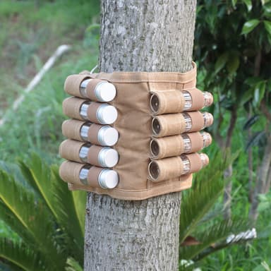Krydderhylleorganisator for camping i lerret Kaki