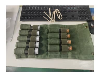 Krydderhylleorganisator for camping i lerret Grønn