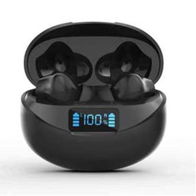 Trådløse bluetooth-hodetelefoner, Bluetooth 5.3-hodetelefoner, IPX5 vanntette sportshodetelefoner iOS Android Sort