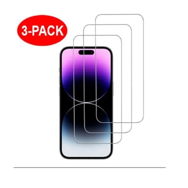 iPhone 15 Pro skjermbeskytter i herdet glass 3-pakning