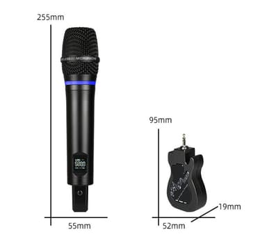 Trådløs mikrofon Bluetooth-reverb med Android-portkabel, 2 stk. Sort