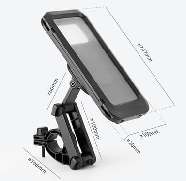 Vanntett, roterbar mobilholder for sykkel / motorsykkel / moped