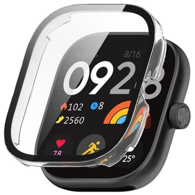 Full dekning PC-deksel med skjermbeskytter for Redmi Watch 4 Gjennomsiktig