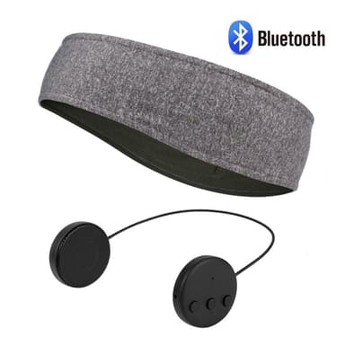 Pannebånd med Bluetooth-hodetelefoner og mikrofon Grå
