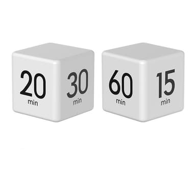LCD Display Cube Timer Hvit