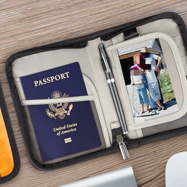 RFID-beskyttet pass og reisedokumentholder Sort