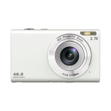 Digitalkamera 48MP 2,7K FHD 16X digital zoom 2,88"" skjerm Hvit