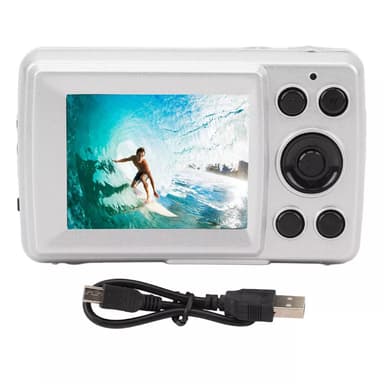 Kompakt kamera med 16x digital zoom og 2,4 tommers LCD-skjerm Sort