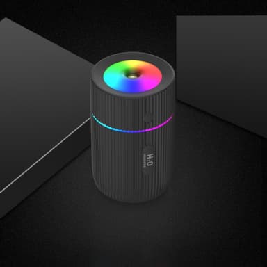 Luftfukter med fargerik LED-lampe, sort