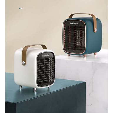 Elektrisk keramisk varmevifte i retrodesign Hvit