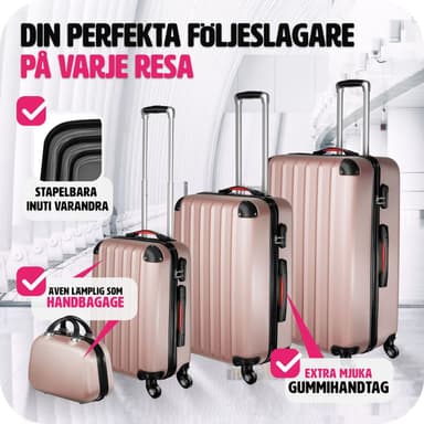 Koffert sett Pucci 4 deler - roségull