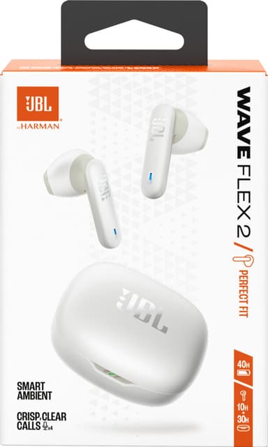 JBL Wave Flex 2 helt trådløse in-ear hodetelefoner (hvit)