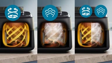 Philips 5000 Series Dual Basket airfryer med damp NA552/00 (sort)
