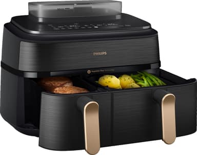 Philips 5000 Series Dual Basket airfryer med damp NA552/00 (sort)