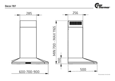 DECOR7876EXBL THERMEX HOOD 60 WALL EXT BLACK