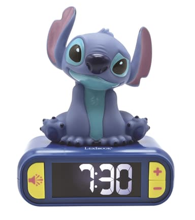 Disney Stitch Vekkerklokke med nattlys og lyd.