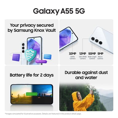 Samsung Galaxy A55 5G smarttelefon 8/128GB (gul)