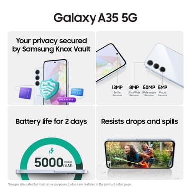 Samsung Galaxy A35 5G smarttelefon 8/256GB (sort)