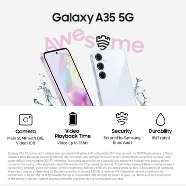 Samsung Galaxy A35 5G smarttelefon 6/128GB (lilla)
