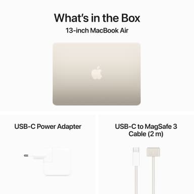 MacBook Air 13 M3 10C GPU/8/1TB (stjerneskinn)