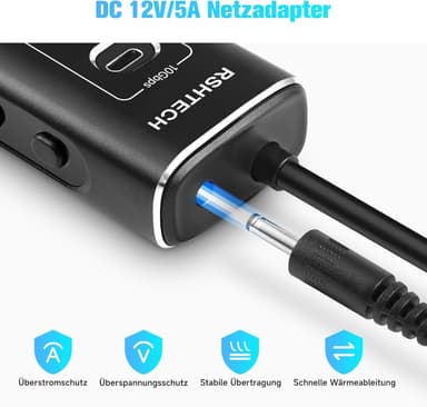 NÖRDIC drevet 10-ports USB-C & A Hub, 3x10G USB-A og USB-C USB3.2 GEN2, 4x5G USB-A USB3.2 GEN1, 1xUSB-C 20W PD, 2xUSB-A lading med individuell bryter