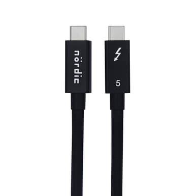NÖRDIC 50cm Thunderbolt 5 kabel 80Gbps dataoverføring 240W lading 120Gbps båndbredde 16K60Hz 8K60Hz 4K540Hz