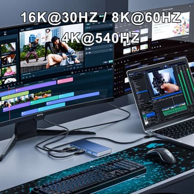 NÖRDIC 50cm Thunderbolt 5 kabel 80Gbps dataoverføring 240W lading 120Gbps båndbredde 16K60Hz 8K60Hz 4K540Hz