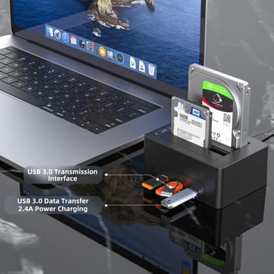Maiwo K3082H USB 3.1 Gen1 5Gbps Docking Station for 2.5-3.5 SATA HDD SSD Opptil 14TB med støtte for UASP 3XUSB3.1 HUB