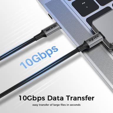 NÖRDIC 7m USB 3.2 Gen 2 USB-C til C nylonflettet kabel PD3.1 240W 20G 4K60Hz svart