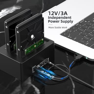 Maiwo K3082H USB 3.1 Gen1 5Gbps Docking Station for 2.5-3.5 SATA HDD SSD Opptil 14TB med støtte for UASP 3XUSB3.1 HUB