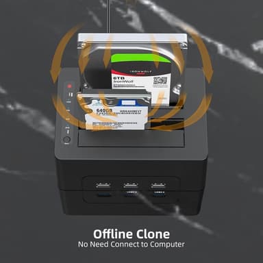 Maiwo K3082H USB 3.1 Gen1 5Gbps Docking Station for 2.5-3.5 SATA HDD SSD Opptil 14TB med støtte for UASP 3XUSB3.1 HUB