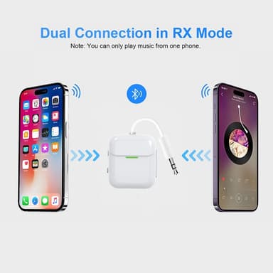 NÖRDIC Bluetooth 5.4-sender og mottaker for fly og TV, opptil 2 enheter, støtte for aptX LL, aptX Adaptive, aptX HD