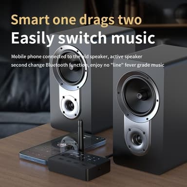 NÖRDIC Bluetooth 5.3 Mottaker Sender aptX aptX HD for 2 Hodetelefoner, AUX/RCA