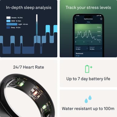 Oura Ring Gen3 Heritage smartring størrelse 6 (Black)