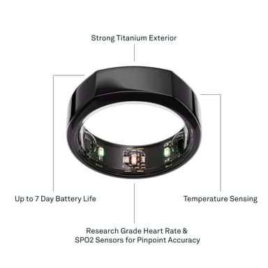Oura Ring Gen3 Heritage smartring størrelse 6 (Black)
