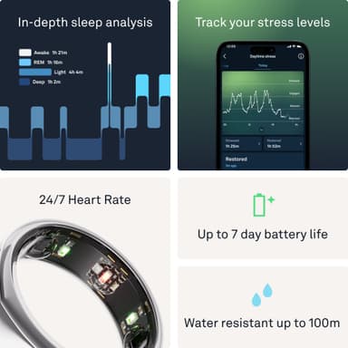 Oura Ring Gen3 Heritage smartring størrelse 9 (Silver)
