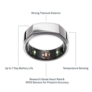 Oura Ring Gen3 Heritage smartring størrelse 9 (Silver)