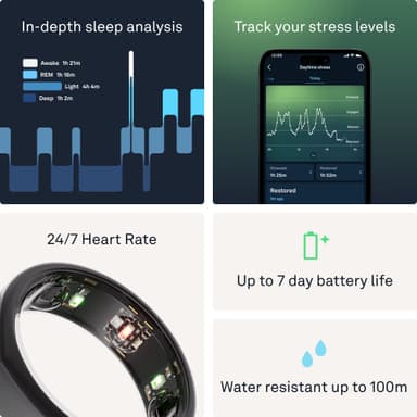 Oura Ring Gen3 Heritage smartring størrelse 13 (Stealth)