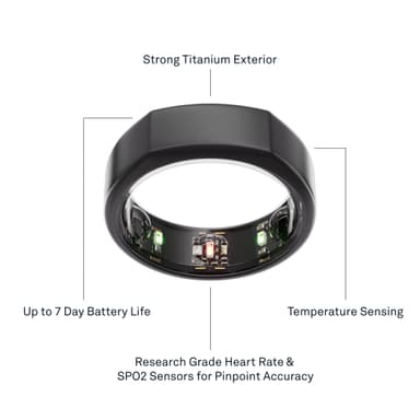 Oura Ring Gen3 Heritage smartring størrelse 13 (Stealth)