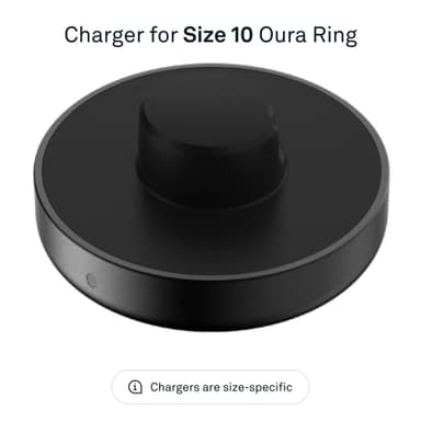 Oura Ring Gen3 lader (størrelse 10)