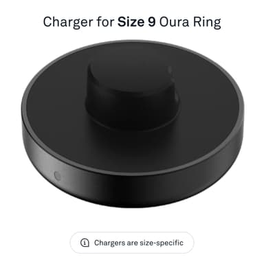 Oura Ring Gen3 lader (størrelse 9)