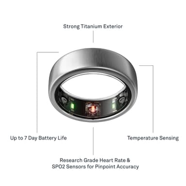 Oura Ring Gen3 Horizon smartring størrelse 10 (titan)