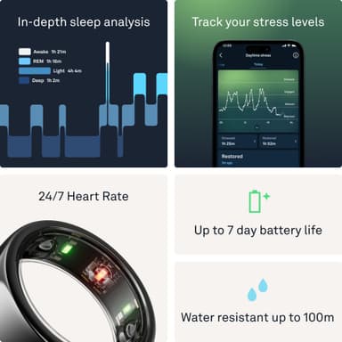 Oura Ring Gen3 Horizon smartring størrelse 8 (Black)