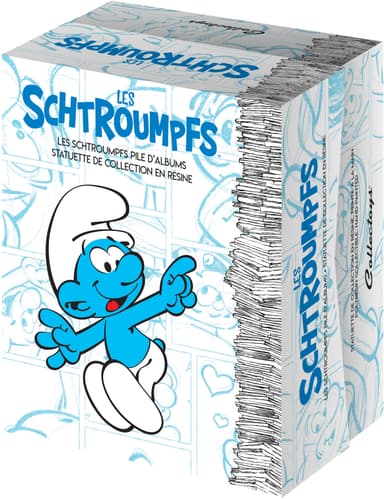 Plastoy Smurf samlefigur (Smurf with Stack of Comics)
